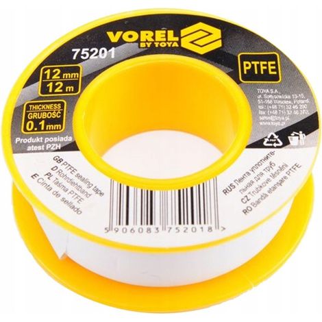 Cinta de teflón Vorel 12m12mm0,1mm