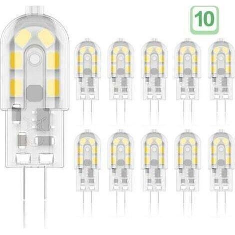 G4 2W LED bulb, equivalent to 20W halogen bulbs, warm white 3000K, 200Lm, 12x SMD, 12V AC/DC - Pack of 10 (1/5)