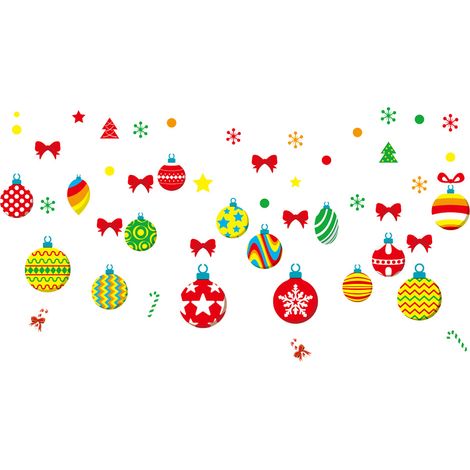 Decal Fenetre Noel - Autocollant Vitre Decoration Fete Noel Salle De Classe Chambre Enfant Salon - Lot De 12 (1/5)