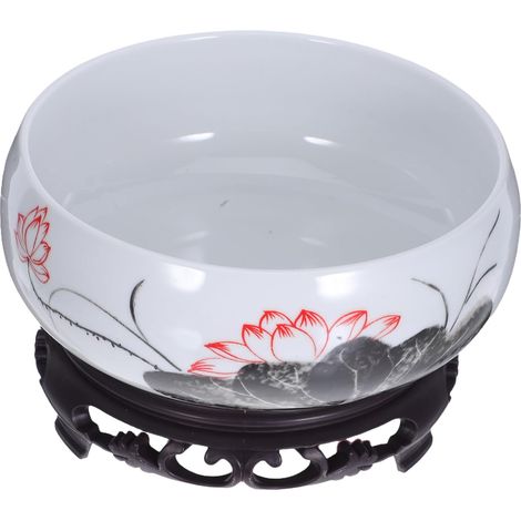 Pot Céramique Bleu et Blanc avec Base Planteur Hydroponique pour Plantes Eau Vase Décoratif Chinois pour Intérieur et Jardin (1/5)