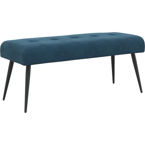 Bench with Button Tufted Blue 110 x 40 x 46 cm Velvet vidaXL