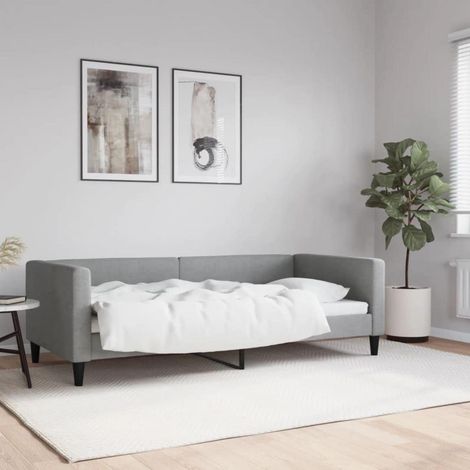 Tagesbett Schlafsofa 2-Sitzer 90x190 cm Hellgrau mit Stauraum (1/5)