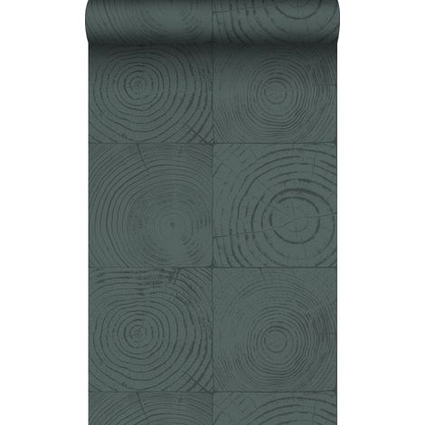 papier peint sections transversales des troncs d'arbres vert émeraude  - Origin Wallcoverings (1/5)