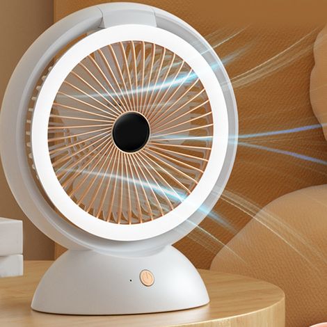 Nouvelle lampe de bureau USB portable, ventilateur de bureau rechargeable et multifonctionnel pour étudiants, dortoirs et bureaux, idéal pour une utilisation domestique. (1/5)