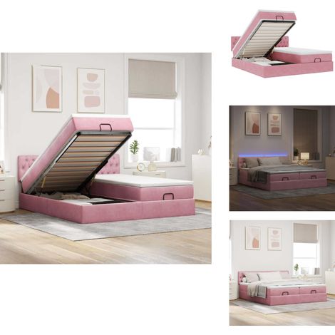 Cadre de lit ottoman avec matelas rose 200x200 cm velours - Cadre De Lit Ottoman - Cadres De Lit Ottoman - Cadre De Lit - Cadre De Lit Avec Rangement (1/5)