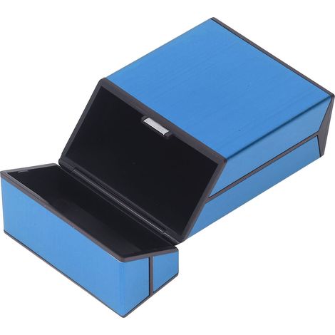 Étui à cigarettes magnétique 20 capacités, boîte à clapet universelle en alliage d'aluminium pour hommes et femmes, bleu (1/5)