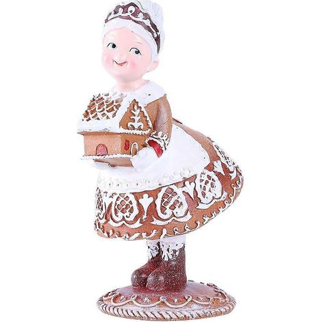 Décoration de Noël en résine, Père Noël en pain d'épice, décoration intérieure pour chambre à coucher, 6,5 x 8 x 16 cm (1/5)