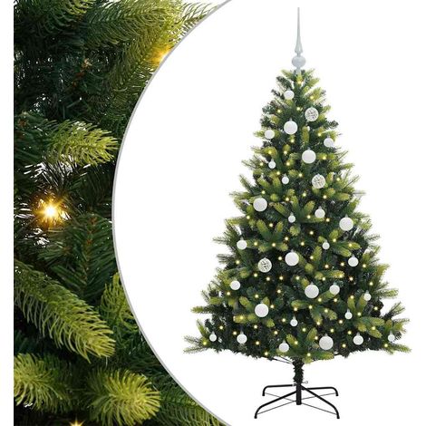 Arbre de Noël,Sapin de Noël artificiel à charnières 150 LED Vert 150 cm CFW24443 (1/5)