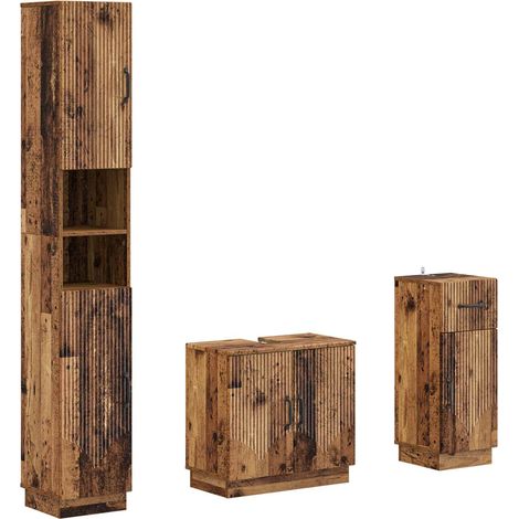 Set di armadietti da bagno in 3 pezzi HOORN vidaXL (1/5)