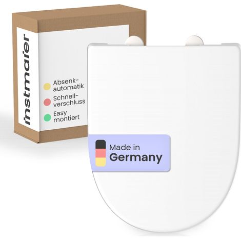 INSTMAIER WC-Sitz aus Duroplast mit Absenkautomatik und Schnellverschluss Toilettendeckel Uni Klodeckel Einfarbig 5041019 (1/5)