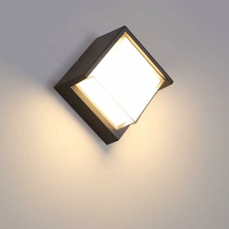 12W LED Outdoor Wall Light Modern Waterproof Waterproof IP65 / Aluminum + acryl / 3000K warm white / LED Wall Lamp, 16X10CM (Square) [Energy class A +] (1/5)