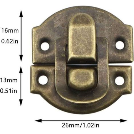 20Pcs Fermoir Métal Verrouillage Moraillon Vintage Bote Porte Coque Coffre Fer Ensemble Loquet Tiroir Antique pour Armo (1/5)