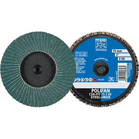 PFERD TOOLS COMBIDISC Zirkon Mini-POLIFAN CDR Ø 75 mm Z80 für gehärteten Stahl 10 Stk