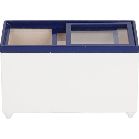 Réfrigérateur miniature horizontal coloré 1/12 pour maison de poupée, accessoire de décoration DIY réaliste et mignon pour cuisine, blanc (1/5)