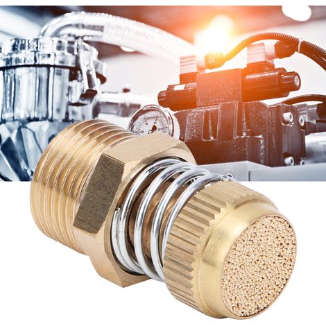 Lot de 10 silencieux pneumatiques en laiton avec filetage mâle BSPT, silencieux pour électrovanne, raccord d'air 3/8 pouce (1/5)