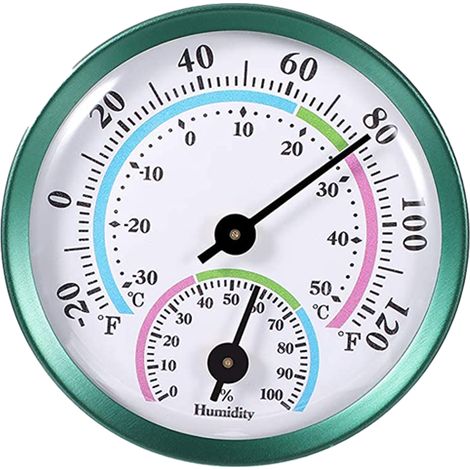 Thermomètre Hygromètre Analogique 2 En 1 - Sans Pile - Plage -30 À 50 °C - Pour Intérieur Et Extérieur - 1 Pièce (1/5)