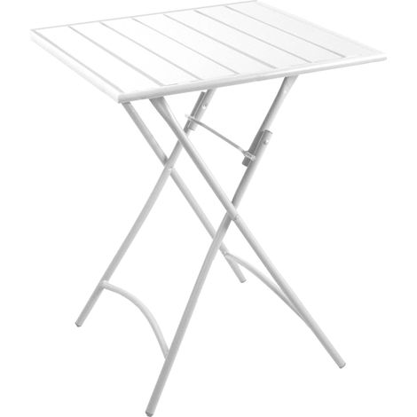 Tavolo da Giardino 80x80xh72 cm in Metallo Rovigo Bianco