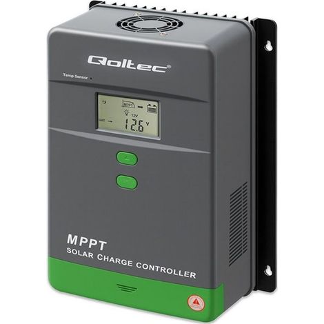 Qoltec regulador de carga solar MPPT de alta corriente con pantalla LCD de estado 80A, negro (1/3)