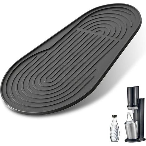 Tappetino scolapiatti in silicone 3.0, nero, impermeabile e antiscivolo, adatto per scolare acqua dal lavello, acqua di cucina e stoviglie - 30,15 x 18,2 cm (1/5)