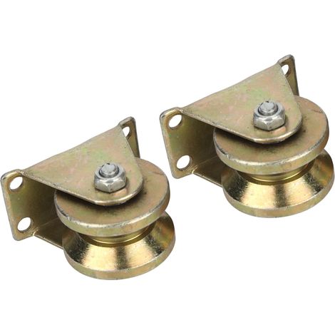Lot de 2 roulettes de type V pour portail coulissant, rail de guidage à gorge en V pour porte coulissante de machine industrielle (1/5)