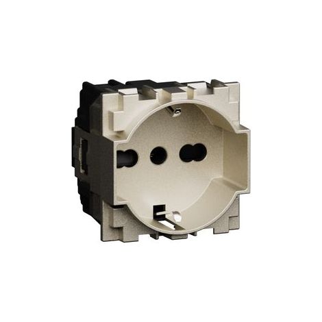 L.Now - Presa Unel E Bipasso 1 2 Moduli. Champagne (Bticino Cod. Kc4140A16)