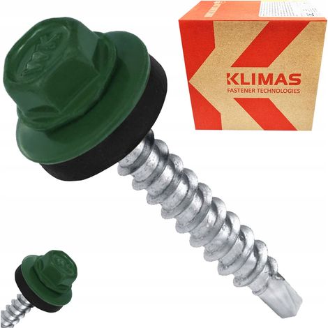 Vis à bois 4,8x35 RAL 6005 - 250 pièces - Résistantes - Idéales pour la construction agricole (1/5)