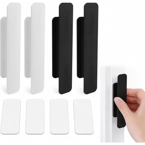 Lot de 4 Poignées Adhésives sans Perçage pour Porte de Balcon et Porte Fenêtre, Poignées de Meuble Résistantes Intempéries pour Placards Fenêtres et Portes Coulissantes, Intérieur et Extérieur (1/5)