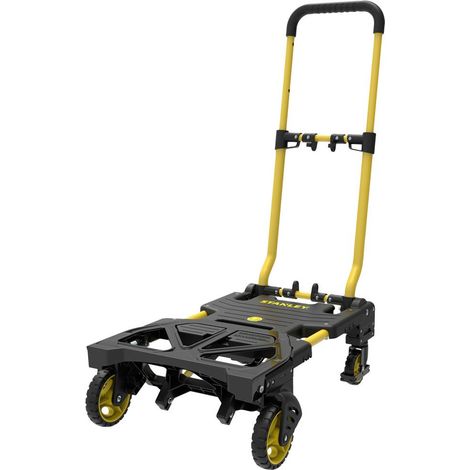Stanley – Diable pliable de manutention 70 kg – Acier – Roues en caoutchouc – Plateau 38.8 x 28 cm – Système de roues rabattables
