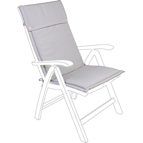 Cuscino per sedia a sdraio Alto con schienale alto idrorepellente per interno ed esterno -Marrone / Kit da 4 Pezzi / Poliestere