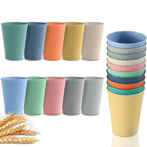 Lot de 10 gobelets/gobelets en PP – Incassables et réutilisables – Idéaux pour le café, le thé, le lait, les barbecues, les pique-niques et la plage – Sans BPA, multifonctionnels, compatibles micro-on (1/3)