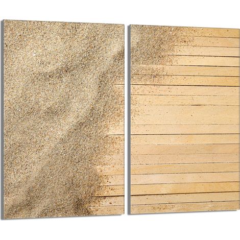 Glasschutzplatte für Herd 2x30x52 Sand (1/5)