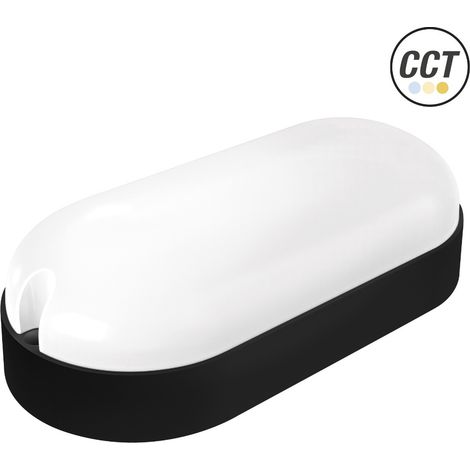 APLIQUE LED OVAL NEGRO IP65 9W.3CCT (1/4)