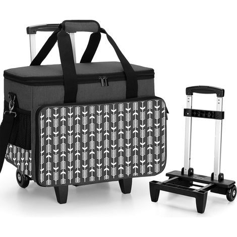 Sac pour Machine à Coudre à roulettes est Détachable Avec Sac Détachable avec Chariot Pliable, Planche Bois, 2 Roues et Poignée Télescopique pour Transport à Roulettes (1/5)