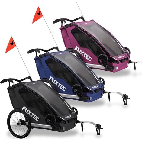 Rimorchio per bicletta porta bambini jogger passeggino FUXTEC FA1 convertibile