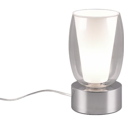 Lampe de table design chrome et verre transparent E14 - Trio Select - Barret (1/2)