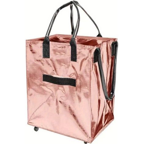BOMCLAP Sac de courses à roulettes, sac de rangement grande capacité, sac à provisions tissé multifonctionnel (1/5)