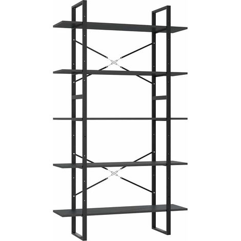 Maison Exclusive - Bücherregal 5 Fächer Grau 100x30x175 cm Holzwe (1/5)