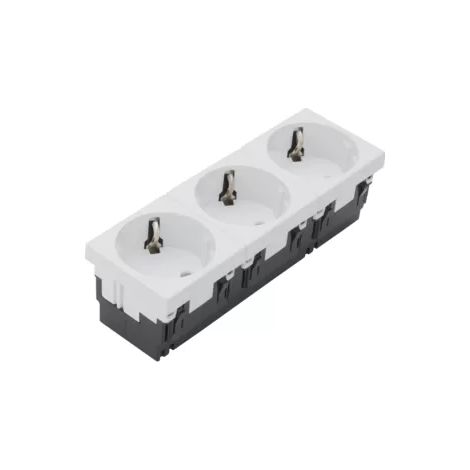 Tehalit Schuko-Steckdose Mosaik 3-fach 45x135 ESR333 ws (1/2)