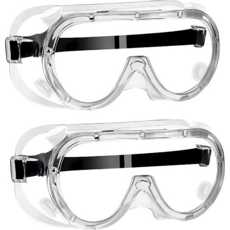 Lot de 2 lunettes de protection, anti-poussière, anti-buée, haute transparence, pour porteurs de lunettes, activités (1/5)