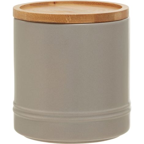Premier Housewares Grey Medium Canister Storage Containers For Kitchen Plain Items Tea Sugar Canister And More Storage Jars 11 x 11 x 11 (1/5)