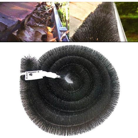 2 x Hedgehog Gutter Brush Guard 100mm Black 4m Clean Leaf & Debris Free 8m (1/3)