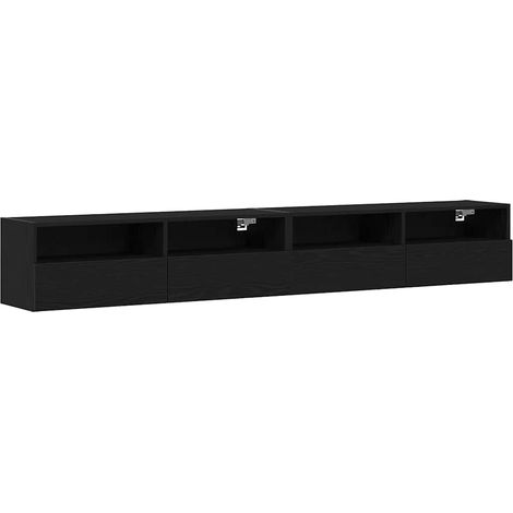 Cabinet TV Mural 2 pcs,Banc TV,Armoire TV Chêne noir 100x30x30cm Bois Ingénierie CFW953773 (1/5)