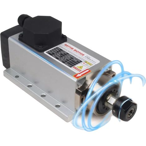 Moteur de broche carré CNC, vitesse de 24000 RPM, système refroidi par air (1/2)