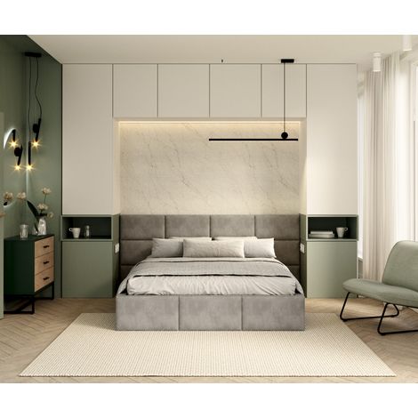 Lit Coffre Denver 160x200 - Sommier inclus Gris clair (1/5)