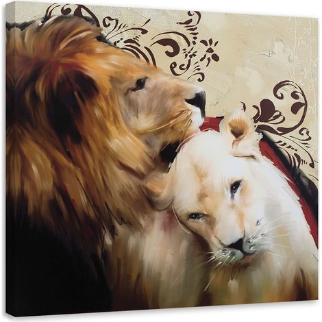 Tableau sur toile Animaux lion 30x30 (1/5)