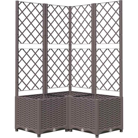 Maison Exclusive - Pflanzkübel mit Rankgitter Braun 80x80x136 cm (1/5)