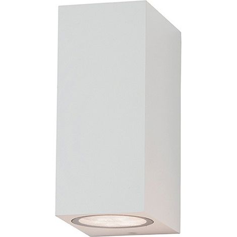 Applique Murale Extérieure Pour 2 Ampoules LED GU10 IP54 Blanc Sablé ZAMBELIS (1/2)