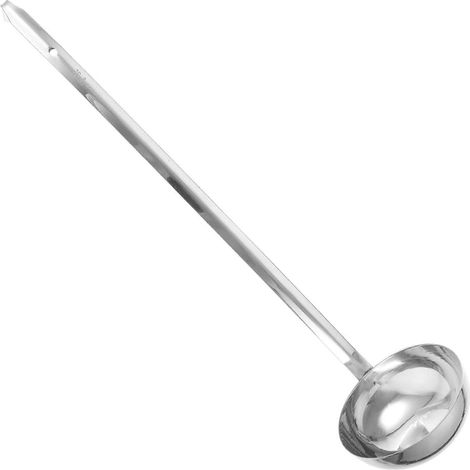 Cuillère à soupe domestique en métal, cuillère de service à sauce en acier inoxydable, grande cuillère fournie (1/4)