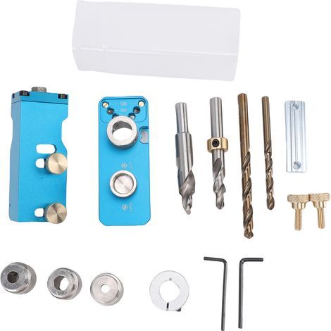 Drilling guide for aluminum profiles, precise positioning, with slider for series 20, 30 and 40. (1/5)