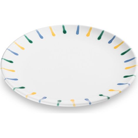 Gmundner Ceramics Colorido Flameado, Plato de Vajilla Taza (Ø 25cm)